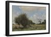 Fields Near Étampes, C.1855-60-Jean-Baptiste-Camille Corot-Framed Giclee Print