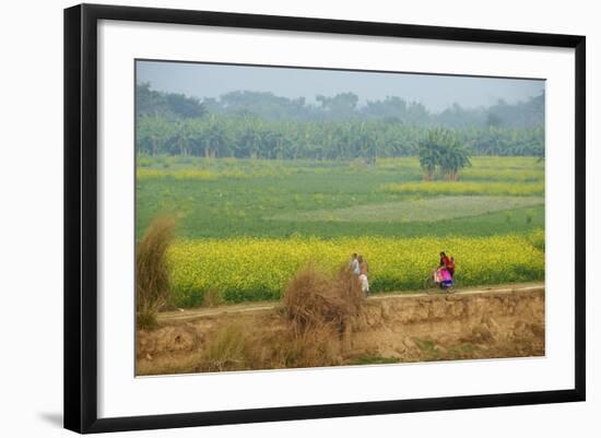 Fields Near Village on the Bank of the Hooghly River, West Bengal, India, Asia-Bruno Morandi-Framed Photographic Print