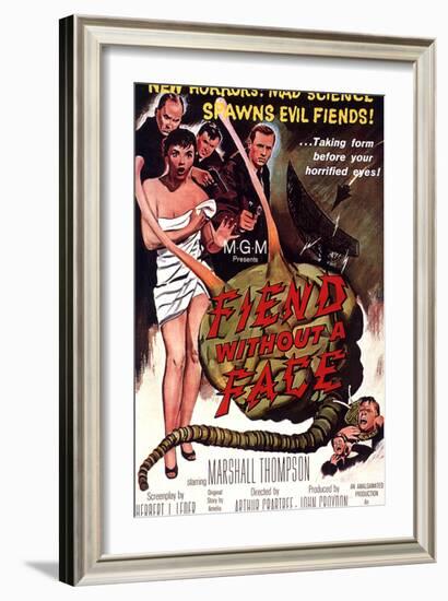 Fiend Without A Face, Kim Parker, Marshall Thompson, 1958-null-Framed Art Print