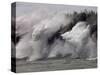 Fierce Lake Superior waves pound Minnesota's north shore-Layne Kennedy-Stretched Canvas