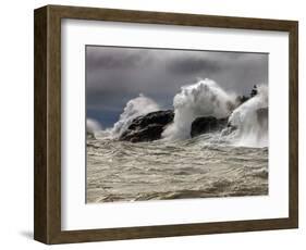 Fierce Lake Superior Waves Pound Minnesota's North Shore-Layne Kennedy-Framed Photographic Print