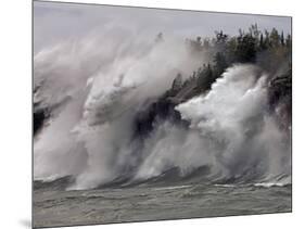 Fierce Lake Superior waves pound Minnesota's north shore-Layne Kennedy-Mounted Photographic Print