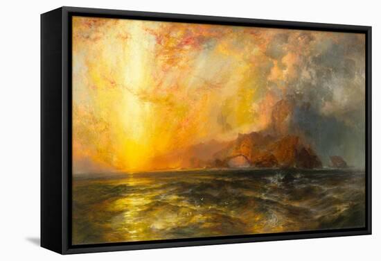 Fiercely the red sun descending/Burned his way along the heavens, 1875-1876-Thomas Moran-Framed Stretched Canvas