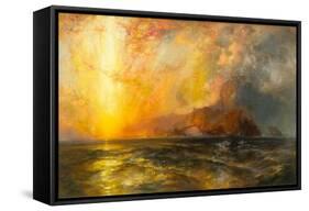 Fiercely the red sun descending/Burned his way along the heavens, 1875-1876-Thomas Moran-Framed Stretched Canvas