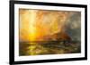 Fiercely the red sun descending/Burned his way along the heavens, 1875-1876-Thomas Moran-Framed Giclee Print