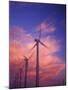 Fiery Cloud at Sunset with Power Generating Windmills, Walla Walla County, WA USA-Brent Bergherm-Mounted Photographic Print