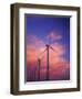 Fiery Cloud at Sunset with Power Generating Windmills, Walla Walla County, WA USA-Brent Bergherm-Framed Photographic Print