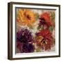 Fiery Dahlias I-null-Framed Art Print