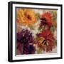 Fiery Dahlias I-null-Framed Art Print