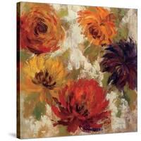 Fiery Dahlias II-null-Stretched Canvas