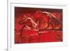 Fiery Dinosaur Diorama-null-Framed Art Print