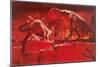 Fiery Dinosaur Diorama-null-Mounted Art Print