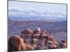 Fiery Furnace, and Mountains of Manti-La Sal National Forest, Arches National Park, Utah, USA-Kober Christian-Mounted Photographic Print