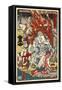 Fiery God Fudo and Assistants-Kyosai Kawanabe-Framed Stretched Canvas