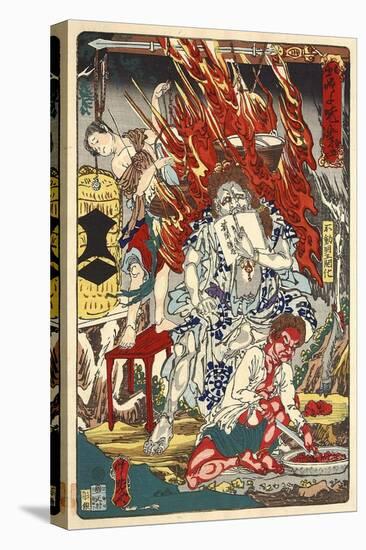 Fiery God Fudo and Assistants-Kyosai Kawanabe-Stretched Canvas