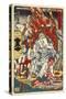 Fiery God Fudo and Assistants-Kyosai Kawanabe-Stretched Canvas