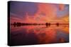 Fiery Marsh Sunset and Reflection-null-Stretched Canvas