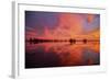 Fiery Marsh Sunset and Reflection-null-Framed Photographic Print