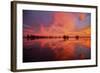 Fiery Marsh Sunset and Reflection-null-Framed Photographic Print