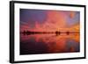 Fiery Marsh Sunset and Reflection-null-Framed Photographic Print