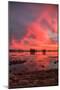 Fiery Marsh Sunset Sky-null-Mounted Photographic Print