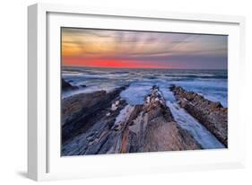 Fiery Sky Sunset at Montaña de Oro, Morro Bay California Coast-Vincent James-Framed Premium Photographic Print