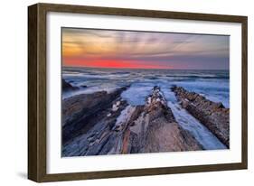 Fiery Sky Sunset at Montaña de Oro, Morro Bay California Coast-Vincent James-Framed Photographic Print