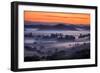 Fiery Sunrise and Mellow Hills of Petaluma, Sonoma County-Vincent James-Framed Premium Photographic Print