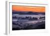 Fiery Sunrise and Mellow Hills of Petaluma, Sonoma County-Vincent James-Framed Premium Photographic Print
