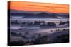 Fiery Sunrise and Mellow Hills of Petaluma, Sonoma County-Vincent James-Stretched Canvas