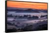 Fiery Sunrise and Mellow Hills of Petaluma, Sonoma County-Vincent James-Framed Stretched Canvas