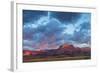 Fiery Sunrise Light, Ear Mountain, Rocky Mountain Front, Choteau, Montana, USA-Chuck Haney-Framed Photographic Print