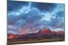 Fiery Sunrise Light, Ear Mountain, Rocky Mountain Front, Choteau, Montana, USA-Chuck Haney-Mounted Photographic Print