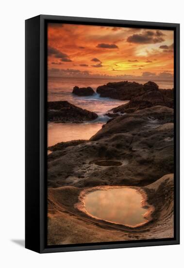 Fiery Sunset at Point Lobos, California-Vincent James-Framed Stretched Canvas