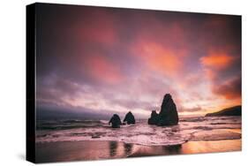 Fiery Sunset at Rodeo Beach, Marin Headlands, San Francisco-Vincent James-Stretched Canvas