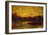 Fiery Sunset over the Marshes-Antonio Fontanesi-Framed Giclee Print