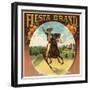 Fiesta Brand - California - Citrus Crate Label-Lantern Press-Framed Art Print