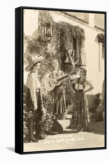 Fiesta Days, Women Singing, Santa Barbara, California-null-Framed Stretched Canvas