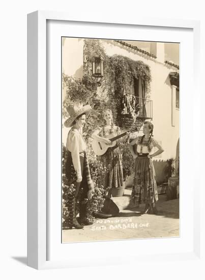 Fiesta Days, Women Singing, Santa Barbara, California-null-Framed Art Print