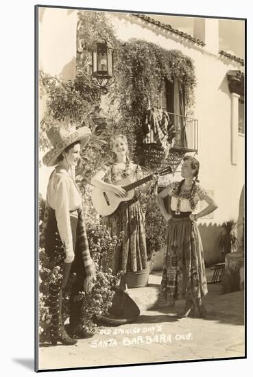 Fiesta Days, Women Singing, Santa Barbara, California-null-Mounted Art Print