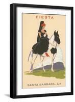 Fiesta, Spanish Lady on Horse, Santa Barbara, California-null-Framed Art Print