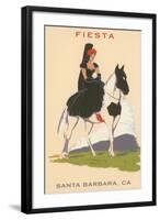 Fiesta, Spanish Lady on Horse, Santa Barbara, California-null-Framed Art Print