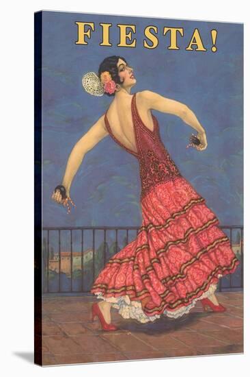 Fiesta! Vintage Flamenco Dancer-null-Stretched Canvas