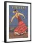 Fiesta! Vintage Flamenco Dancer-null-Framed Art Print