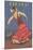 Fiesta! Vintage Flamenco Dancer-null-Mounted Art Print