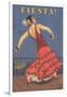 Fiesta! Vintage Flamenco Dancer-null-Framed Art Print