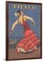 Fiesta! Vintage Flamenco Dancer-null-Framed Art Print