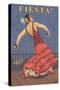 Fiesta! Vintage Flamenco Dancer-null-Stretched Canvas