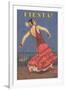 Fiesta! Vintage Flamenco Dancer-null-Framed Art Print