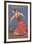 Fiesta! Vintage Flamenco Dancer-null-Framed Art Print
